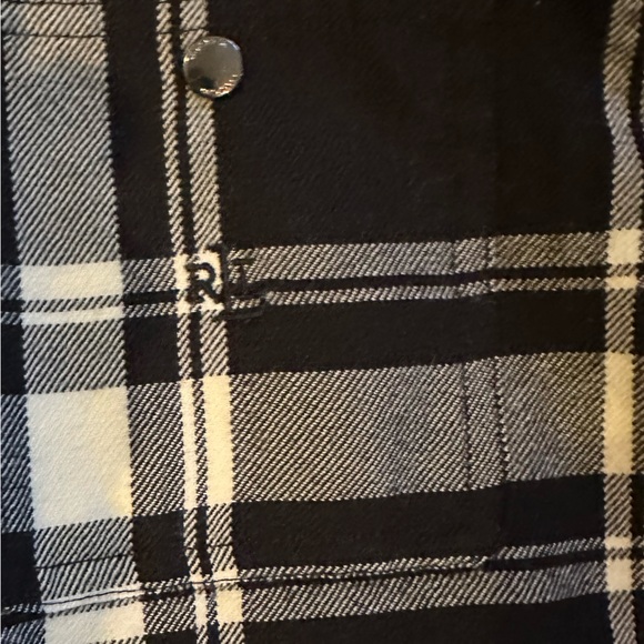 Women’s Lauren Ralph Black and White Wool Plaid Shirt - Picture 11 of 13